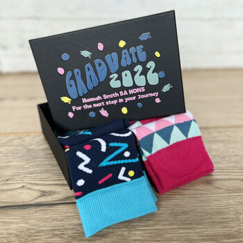 Personalised Graduation Socks In A Box Gift Set, 2 of 4