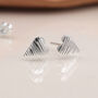 Sterling Silver Embossed Heart Stud Earrings, thumbnail 3 of 5