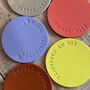 Hand Stamped Personalised Leather Coasters, thumbnail 6 of 6