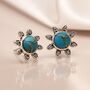 Sterling Silver Turquoise And Topaz Stud Earrings, thumbnail 2 of 11