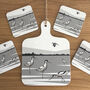 Avocet Mini Chopping Board With Coaster Set And Card, thumbnail 2 of 7