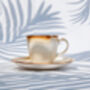 White Set Of Six Porcelain Espresso Cup And Saucer, thumbnail 3 of 12