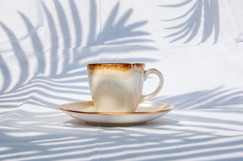 White Set Of Six Porcelain Espresso Cup And Saucer, 3 of 12