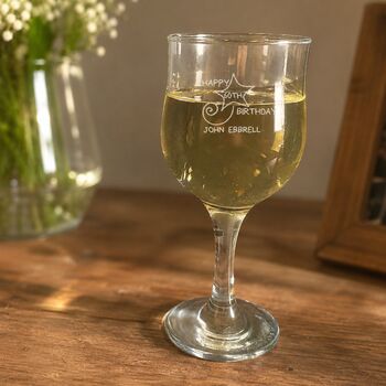 60th Birthday Gift Engraved Wine Glass, 3 of 10