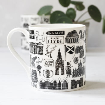 Scottish Illustrated Black And White Mug, 3 of 8