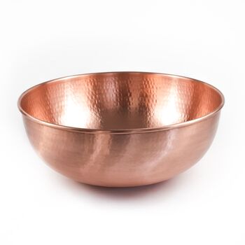 Solid Matte Copper Foot Warming Soak Spa Bowl, 400 Mm Diameter, 3 of 7