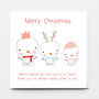 Family Merry Christmas Cute Snowman Card, thumbnail 1 of 2