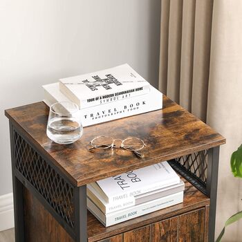Bedside Table With Open Shelf And Storage Cabinet, 4 of 9
