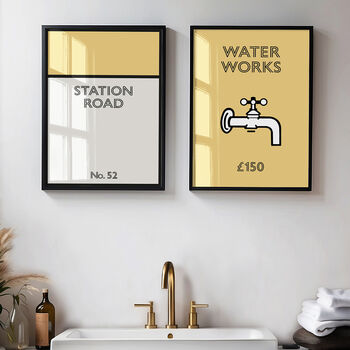 Set Of Two Monopoly Print Property And Waterwork, 10 of 10