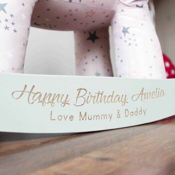 Celeste And Fae Personalised Rocking Unicorn Horse 12m+ Months, 3 of 4