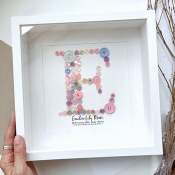 Personalised New Baby Gift | Initial Nursery Frame, 5 of 7