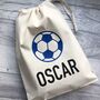 Personalised Football Drawstring Children's Storage Bag, thumbnail 1 of 5