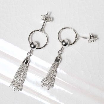 Sterling Silver Tassel Earrings, 4 of 8