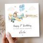 Airplane Bunny Birthday Card For Boy Or Girl, Any Age, Rabbit Card, thumbnail 1 of 5