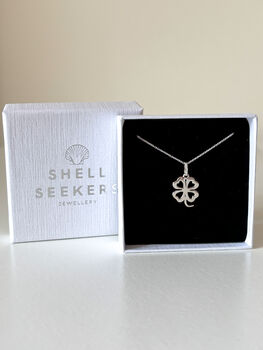 Four Leaf Clover Sterling Silver Necklace, 6 of 7