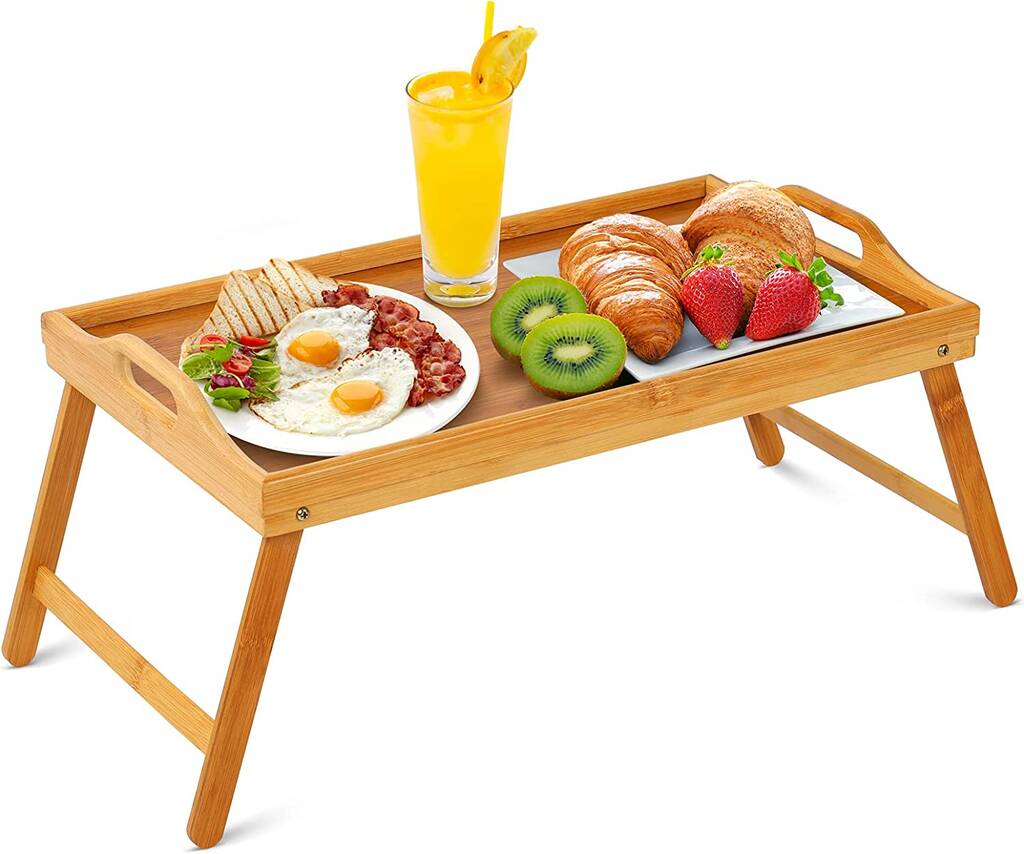 Natural Bamboo Wooden Serving Lap Tray By Momentum