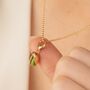 Gold Pistachio Charm Necklace, thumbnail 5 of 6