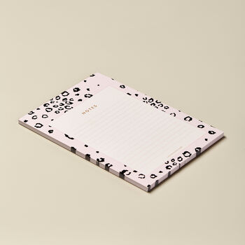 A5 Desk Notepad, Pink Leopard Print, 3 of 10