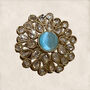 Damini Classic Antique Ring Aqua, thumbnail 1 of 3