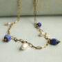 Blue Delft Glass And Pearl Charm Necklace, thumbnail 3 of 8