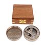 Custom Bronze Signature Sundial Compass Gift With Wooden Box, thumbnail 5 of 10