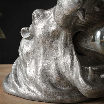 Silver Roaring Hippo Table Lamp, 3 of 6