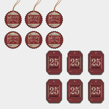 Six Red Card Christmas Gift Tags By The Wedding of my Dreams | notonthehighstreet.com