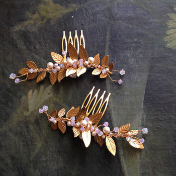 Apple Blossom Pair Of Hair Combs, 3 of 4