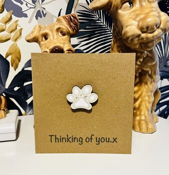 Thinking Of You Pet Loss Paw Card Cat Or Dog, 3 of 4