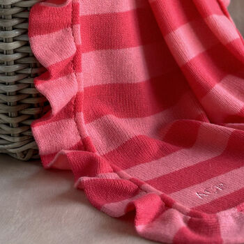 Personalised Cashmere Frill Baby Blanket, 2 of 8