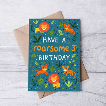 Any Age Lion Birthday Card, Boys, Kids Age Birthday Card, 4 of 7