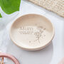 Personalised Birth Flower Wooden Trinket Dish, thumbnail 1 of 3