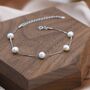 Sterling Silver Freshwater Pearl Bracelet, thumbnail 2 of 11