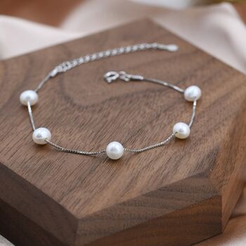 Sterling Silver Freshwater Pearl Bracelet, 2 of 11