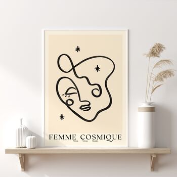 ‘Femme Cosmique, Boho Line Art Print, 4 of 9