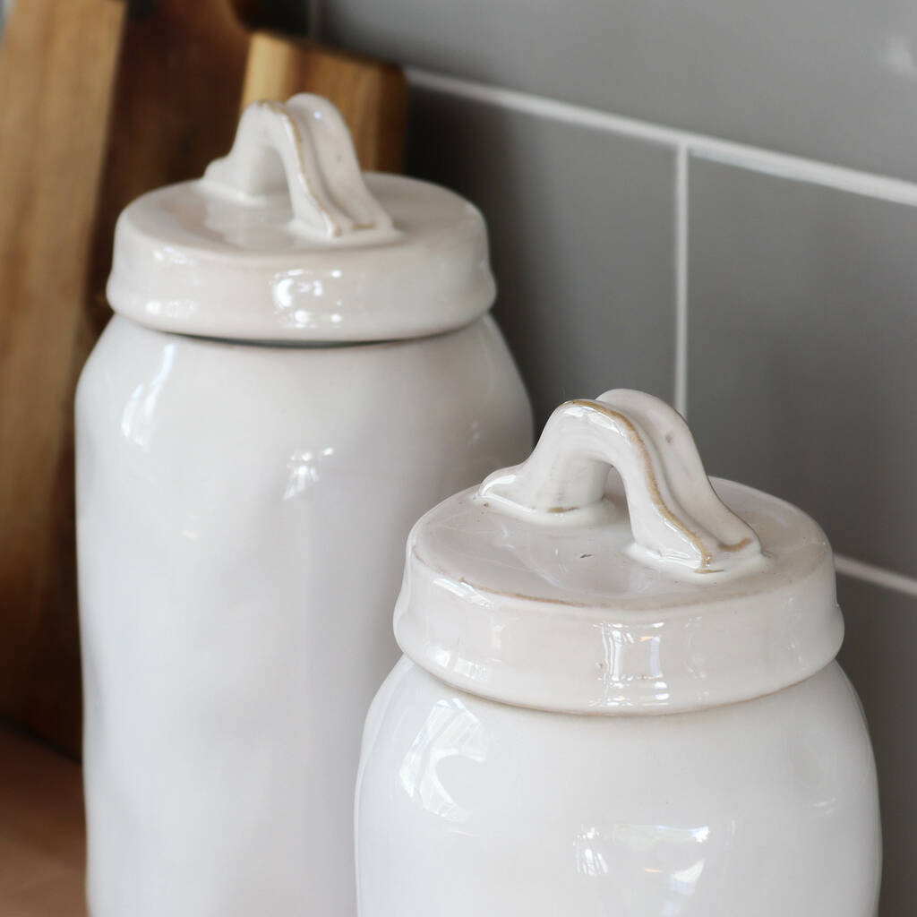 White Lidded Storage Jar By Marquis & Dawe