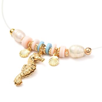 Beaded Gold Seahorse Layering Necklace, 2 of 4