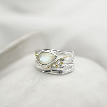 Handmade Rainbow Moonstone Ring, 3 of 5