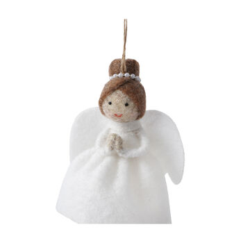 Dark Haired Felt Angel Hanging Decoration, 4 of 5