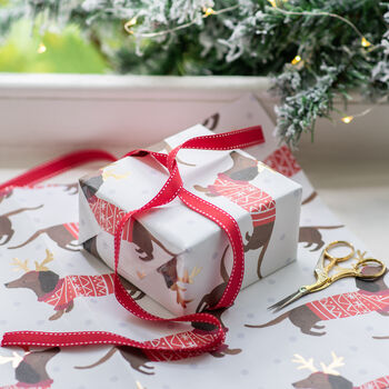 Dachshund Christmas Jumper Gift Wrap, 2 of 2