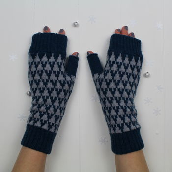 Arrow Knitted Fingerless Mitts, 6 of 7