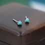 Very Tiny Genuine Turquoise Stud Earrings, thumbnail 8 of 12