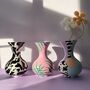 Cow Print Hand Painted Flute Vase, thumbnail 2 of 8