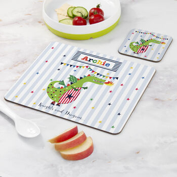 Personalised Kid's Dragon Placemat Set, 2 of 3