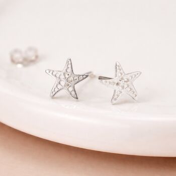 Sterling Silver Dotty Starfish Stud Earrings – 8mm, 3 of 10