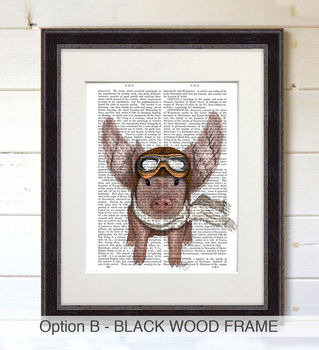 Flying Pig With Wings Book Print, Framed Or Unframed, 3 of 6
