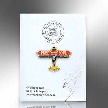 Free Your Soul Glider Plane Flying Aircraft Aviation Hard Enamel Pin, Gifts For Men, 4 of 8