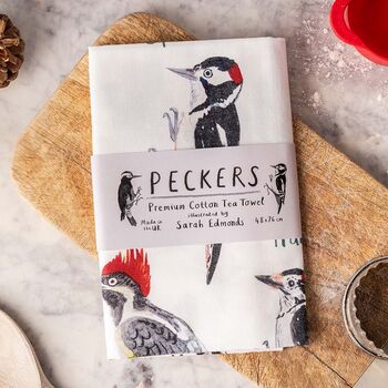 'Peckers' Illustrated Bird Tea Towel, 3 of 3