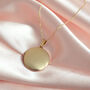 Large 9ct Gold Engravable Round Locket On Chain, thumbnail 1 of 5