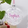 Personalised Iridescent Flat Christmas Bauble, thumbnail 1 of 8